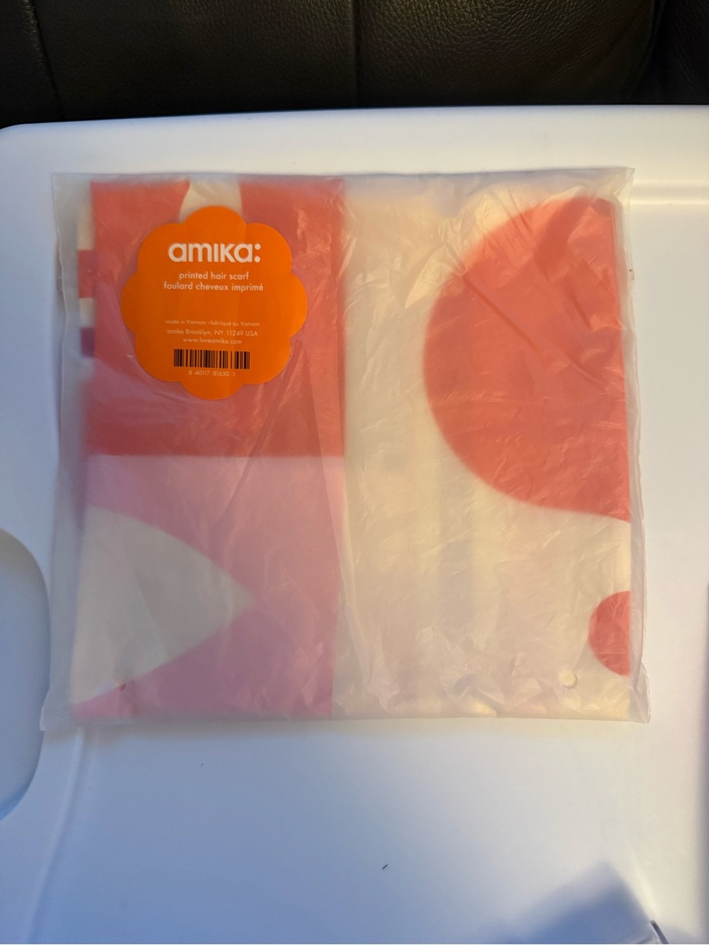 AMIKA  Pink & Orange Printed Hair Scarf